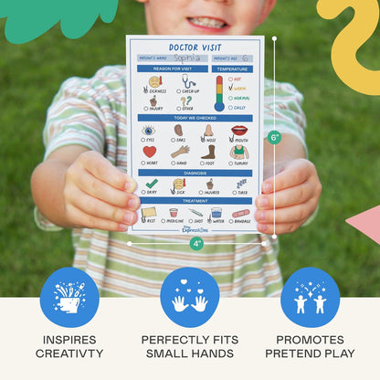 Kids Pretend Play Role Play Activity Sheets – Doctor Visit & Restaurant Order Worksheets