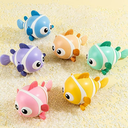 Floating Wind-Up Bath Toys for Kids – Safe Non-Toxic Swimming Fish | Fun Screen-Free Playtime & Stress-Free Bathing | 3+ years (7 Pcs))