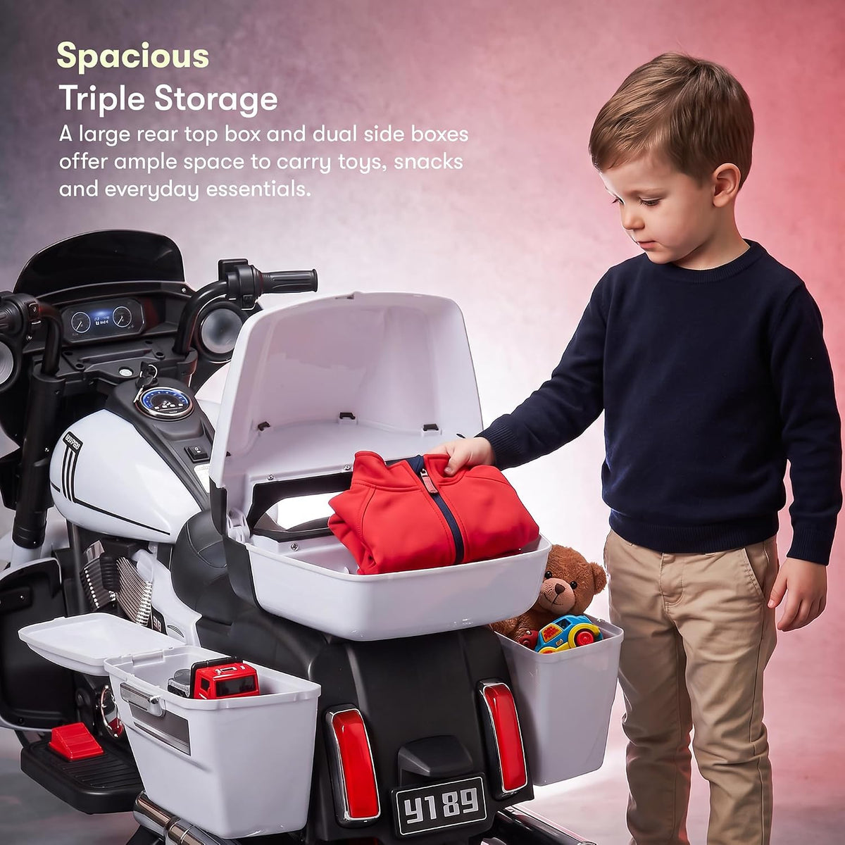 Kids Luxury Touring Electric Ride-On Motorcycle