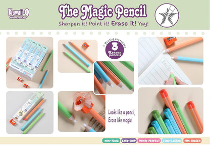 Magic Eraser Pencils Set (2 Pack) with Sharpener - Pastel, Precision Erase, Non-Toxic Kids Return Gift