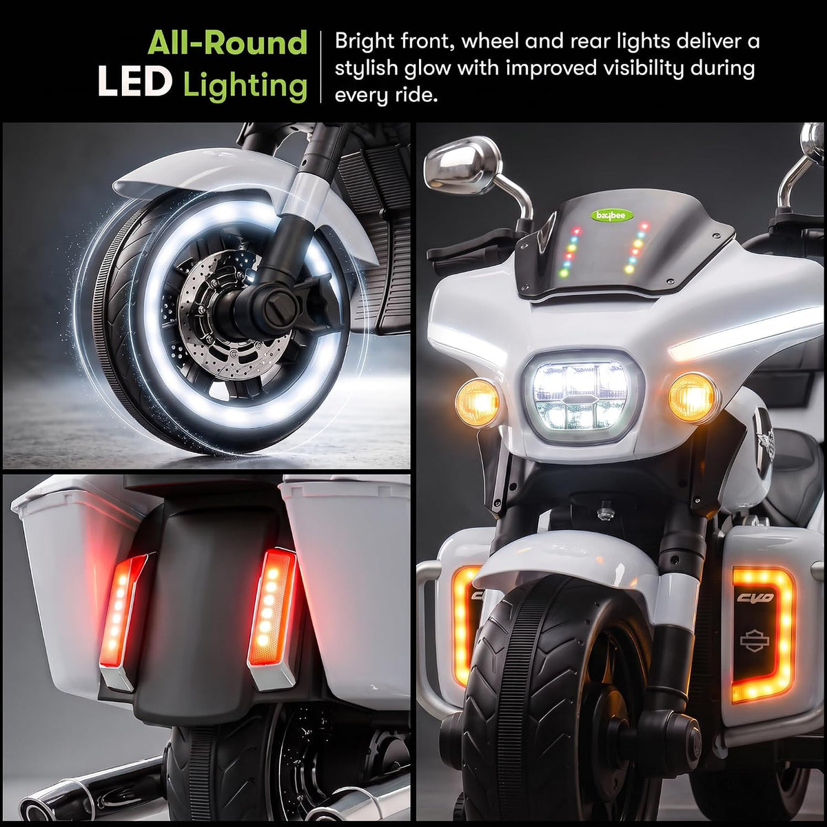 Kids Luxury Touring Electric Ride-On Motorcycle