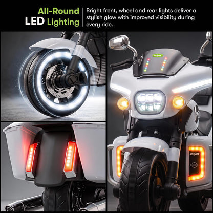 Kids Luxury Touring Electric Ride-On Motorcycle