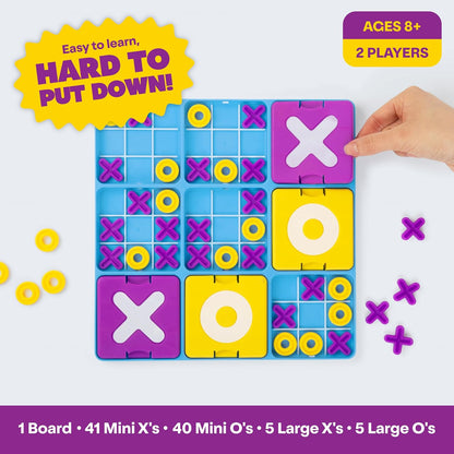 Ultimate Tic-Tac-Toe Board Game for Kids and Family | Brain Teaser Indoor Game for Mind Development, Problem Solving, Logic Skills and Screen-Free Play