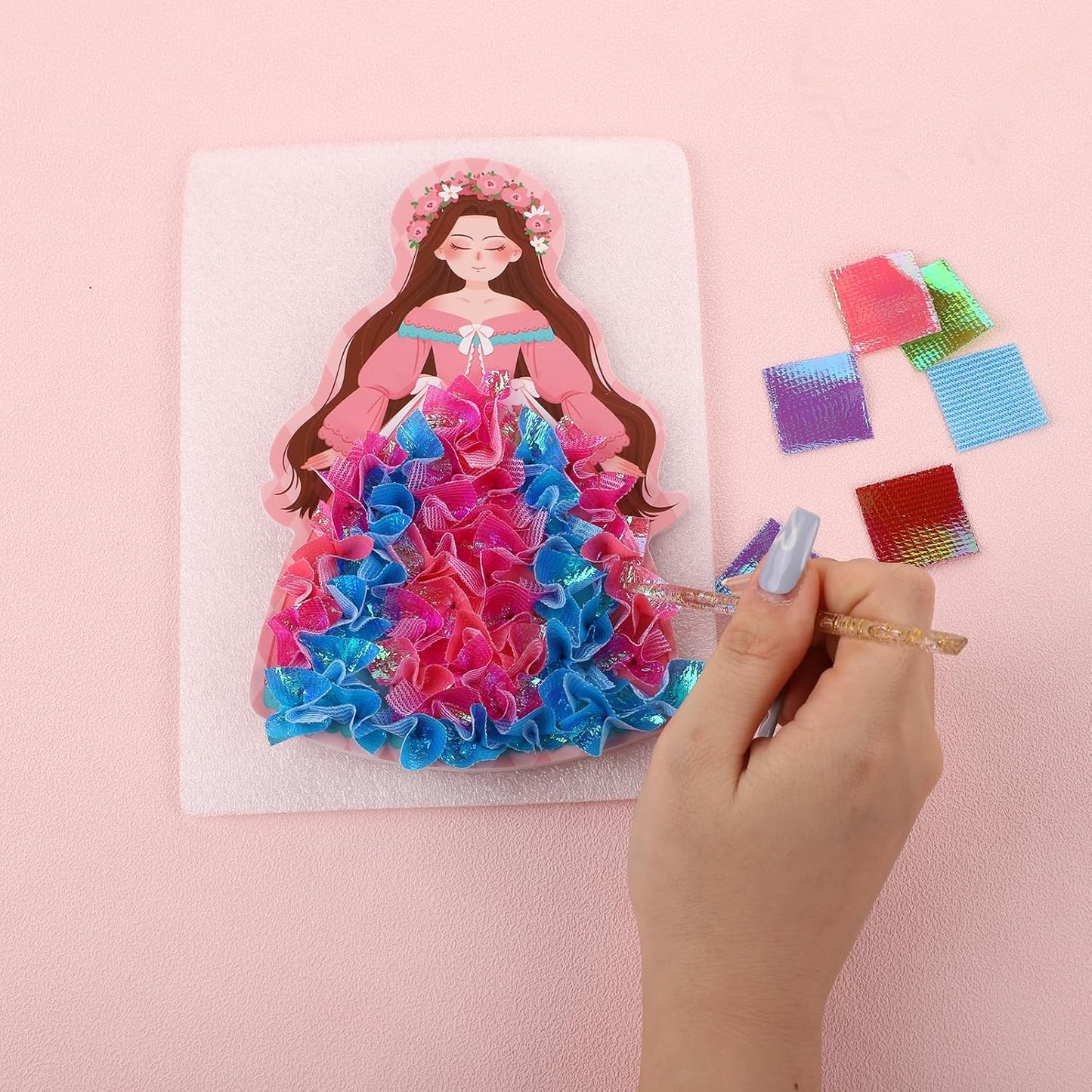 3D Princess Dress Craft Kit – Creative DIY Art Book for Kids | Safe, Mess-Free, and Engaging Screen-Free Activity for Imaginative Learning