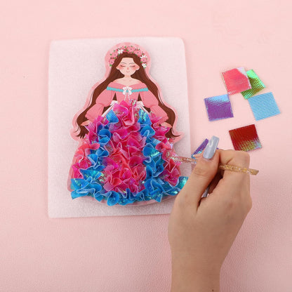 3D Princess Dress Craft Kit – Creative DIY Art Book for Kids | Safe, Mess-Free, and Engaging Screen-Free Activity for Imaginative Learning