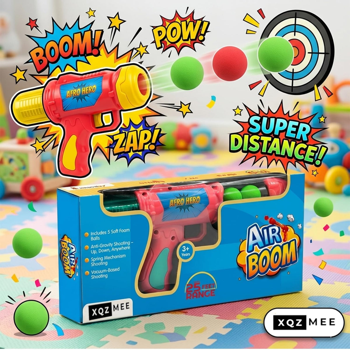 Air Boom Foam Ball Blast Gun – Kids Shooting Toy