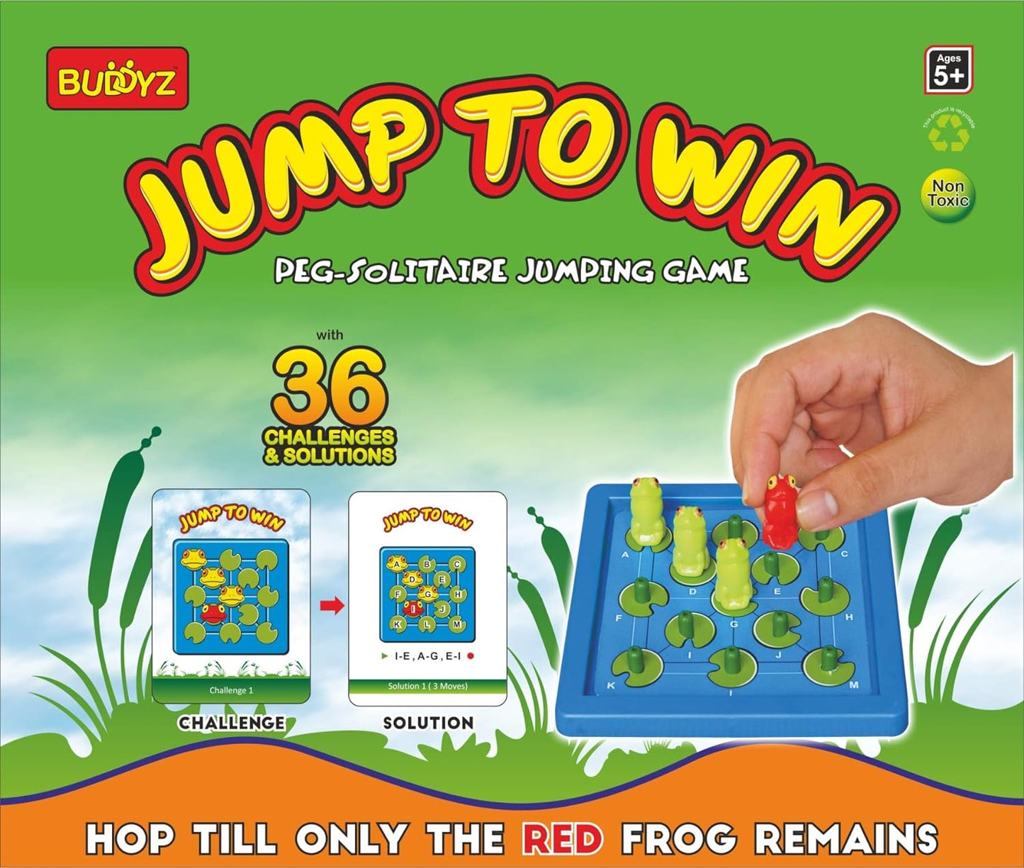 Jump to Win Game-Peg Solitaire Jumping Game for Kids