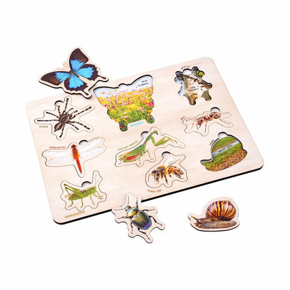 Educational Wooden Puzzle Tray for Toddlers