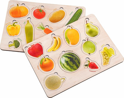 Educational Wooden Puzzle Tray for Toddlers
