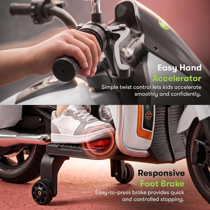 Kids Luxury Touring Electric Ride-On Motorcycle