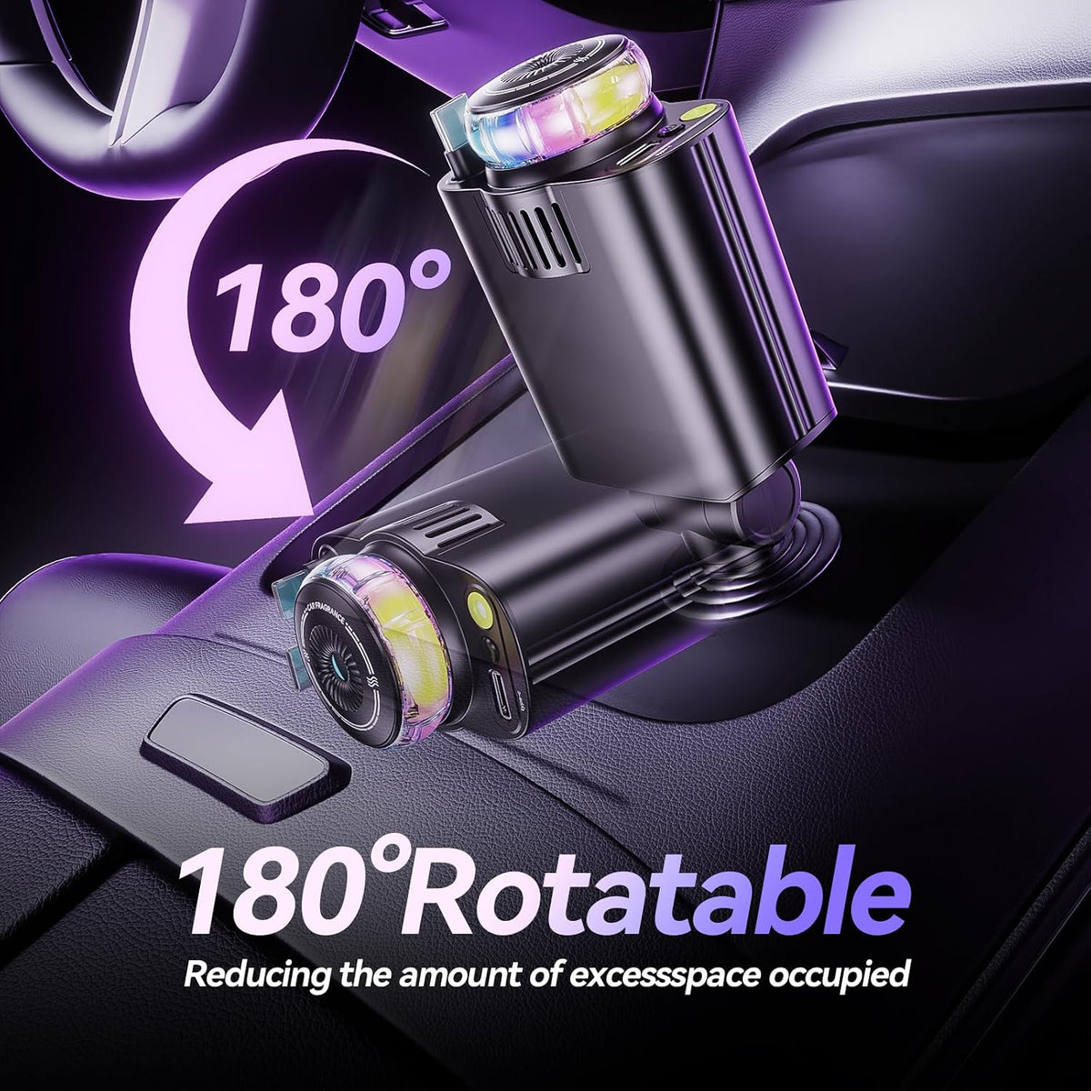 🚗 DriveAura™ 5-in-1 Smart Car Hub | Fast Charger, Mist Humidifier & Retractable Cable Station