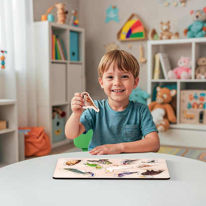 Educational Wooden Puzzle Tray for Toddlers