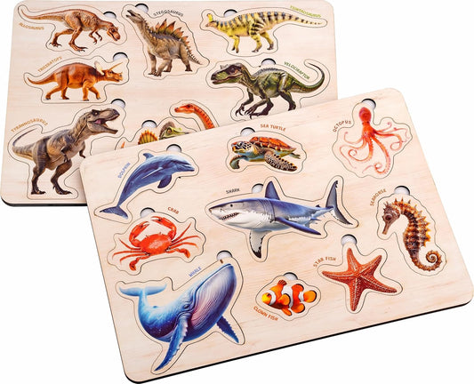 Educational Wooden Puzzle Tray for Toddlers