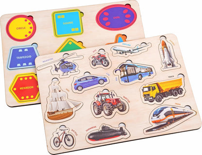 Educational Wooden Puzzle Tray for Toddlers