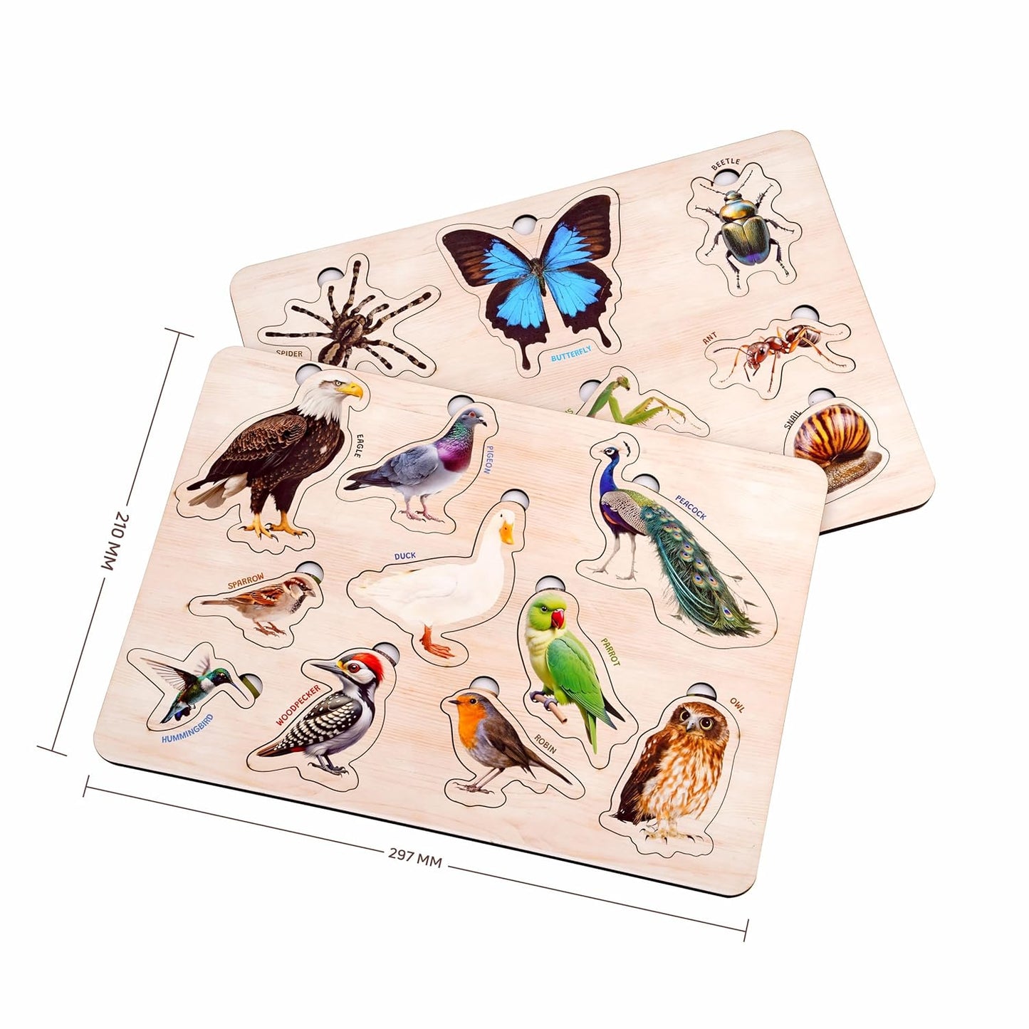 Educational Wooden Puzzle Tray for Toddlers