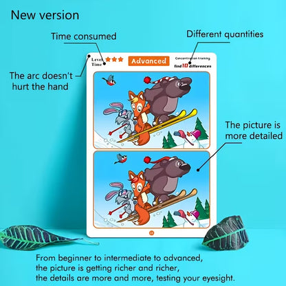 Large Size Spot the Difference Concentration Training Cards for Kids – Observation & Brain Development Activity Game