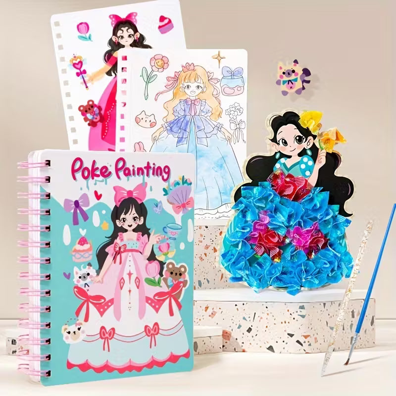 3D Princess Dress Craft Kit – Creative DIY Art Book for Kids | Safe, Mess-Free, and Engaging Screen-Free Activity for Imaginative Learning
