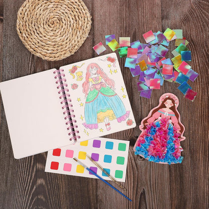 3D Princess Dress Craft Kit – Creative DIY Art Book for Kids | Safe, Mess-Free, and Engaging Screen-Free Activity for Imaginative Learning