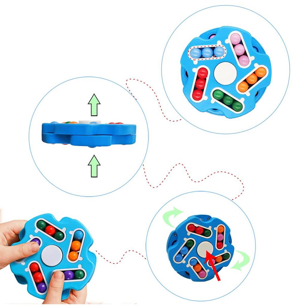 Rotating Magic Bean Cube Spinner – Double Flip Fidget Puzzle for Stress & Anxiety Relief | Learning & Brain Development Toy