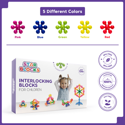 Educational Star Building Blocks Toys | Improves Creativity & Construction Blocks for Kids + FREE 2000+ Pages PDF Worksheet For Kids
