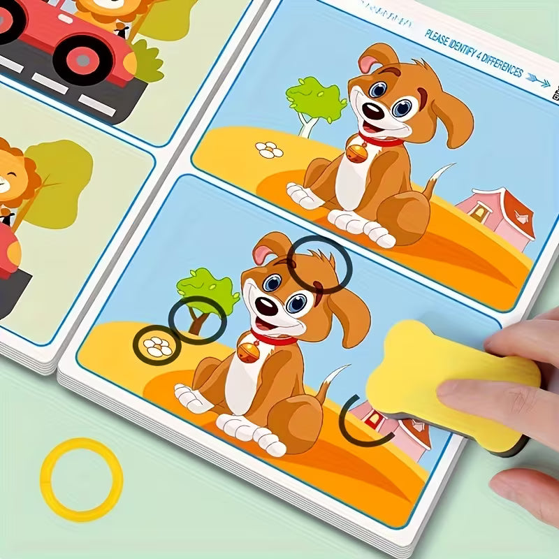 Large Size Spot the Difference Concentration Training Cards for Kids – Observation & Brain Development Activity Game