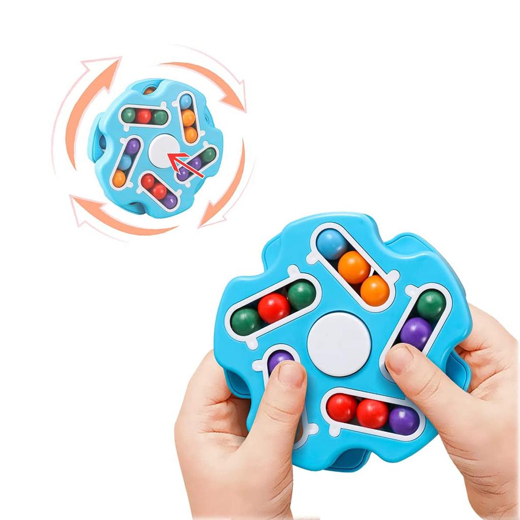 Rotating Magic Bean Cube Spinner – Double Flip Fidget Puzzle for Stress & Anxiety Relief | Learning & Brain Development Toy