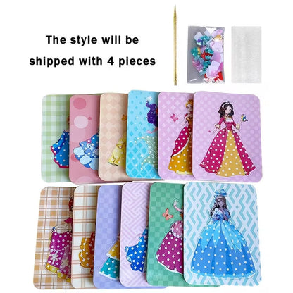 3D Princess Dress Craft Kit – Creative DIY Art Book for Kids | Safe, Mess-Free, and Engaging Screen-Free Activity for Imaginative Learning