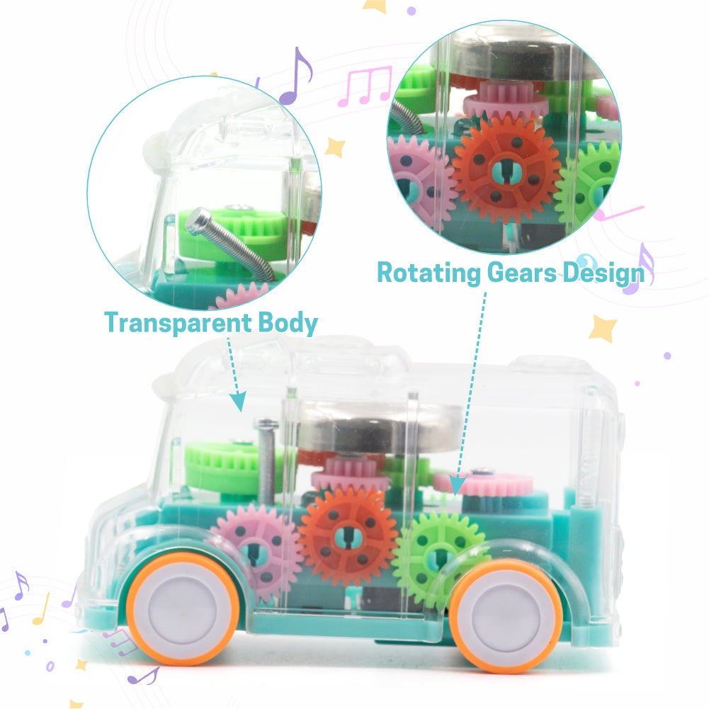 Transparent  colorful Gear Bus for Kids (BUY 1 GET 1 FREE)