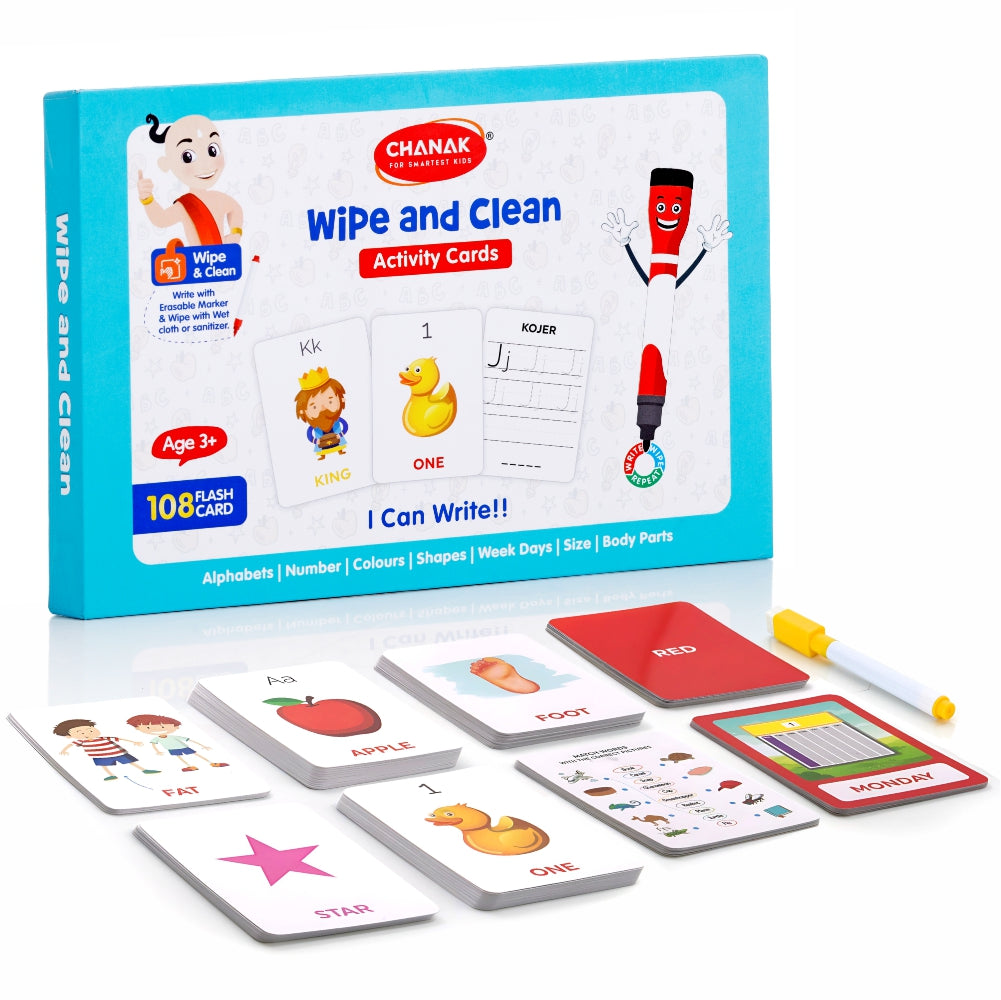 Wipe & Clean Toy for Kids, Educational Activity Flashcards