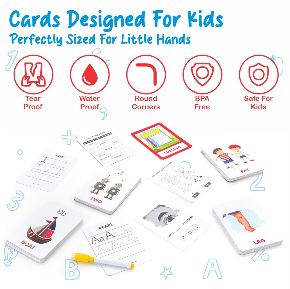 Wipe & Clean Toy for Kids, Educational Activity Flashcards