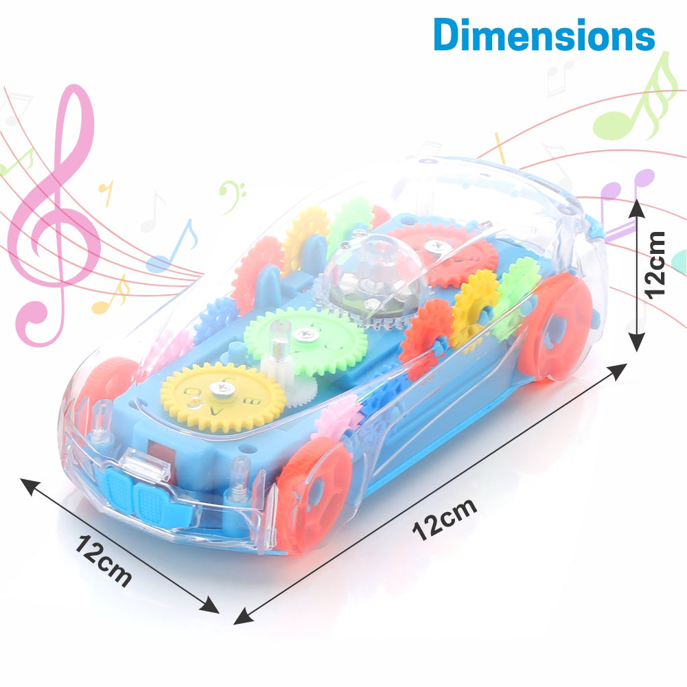 Transparent 3D Gear Car for Kids