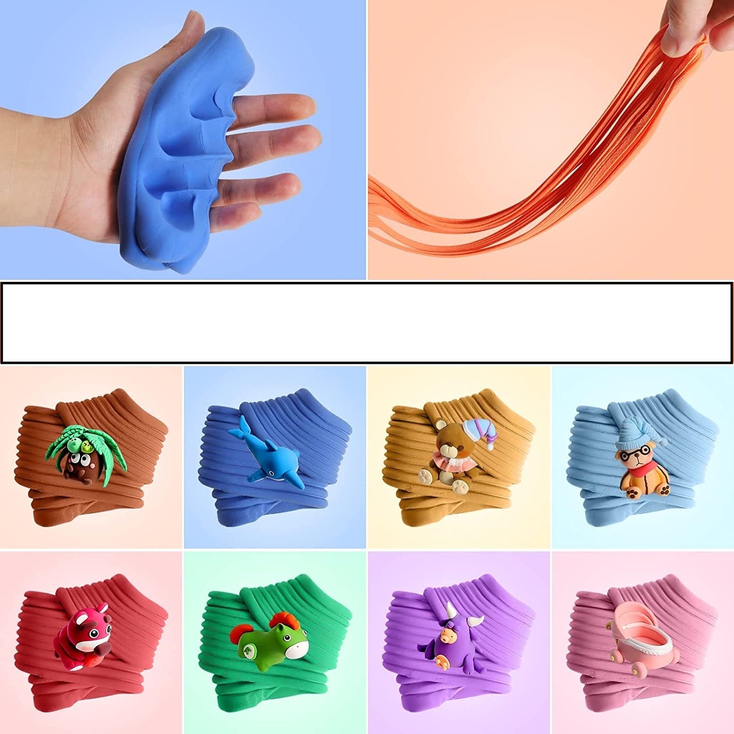 Clay Dough Creation with 6 Colourful Clay & Sculpting Figures (100gm X 5pcs)