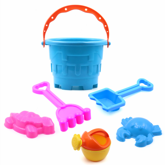 6 Piece Plastic Sand Game Beach Toy Set (Multicolour)