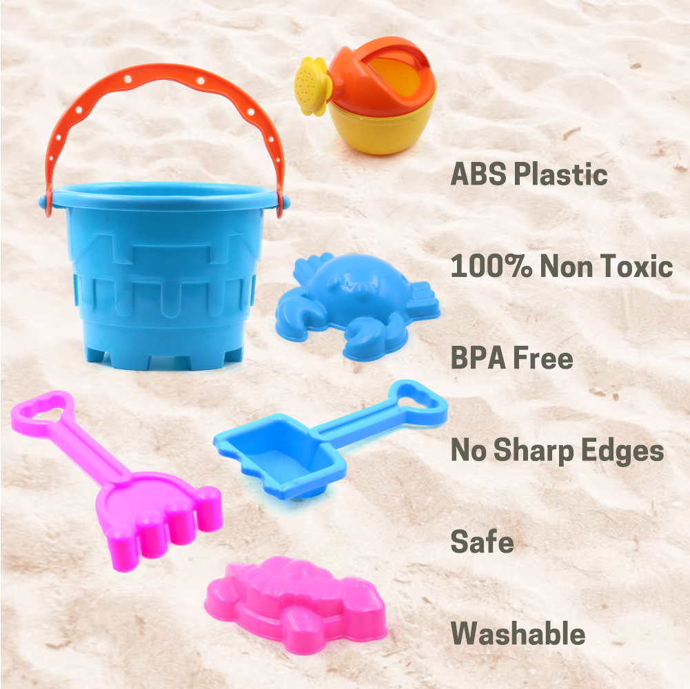 6 Piece Plastic Sand Game Beach Toy Set (Multicolour)