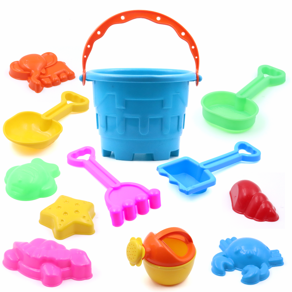 12 Piece Plastic Sand Game Beach Toy Set (Multicolour)