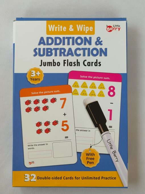 Addition and Subtraction-Write & Wipe Jumbo Flash Cards