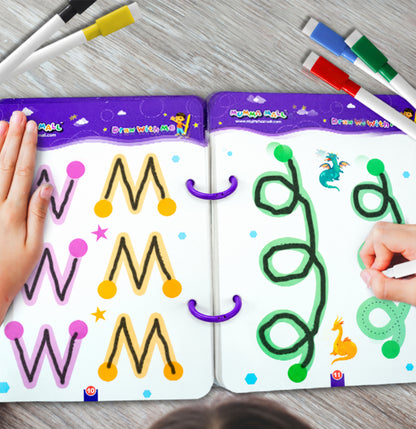 68 Pages Reusable Tracing Line book to improve HAND WRITING For kids + (FREE Learning 2000+ pages PDF worksheet for kids📚 )