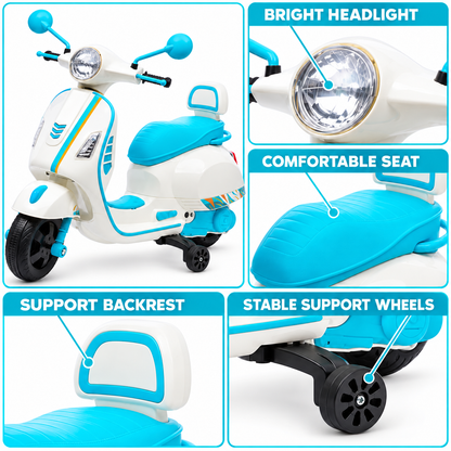 Kids Vintage Style Electric Ride-On Scooter