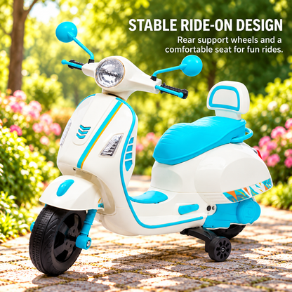 Kids Vintage Style Electric Ride-On Scooter