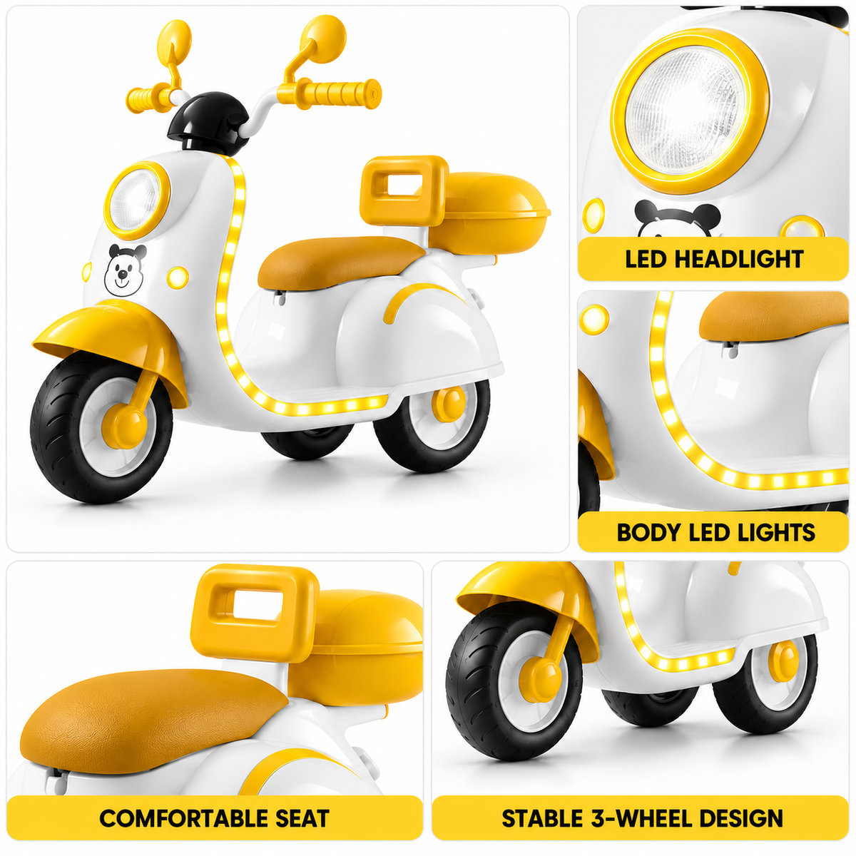 Kids Retro Electric Ride-On Scooter Destiny 618