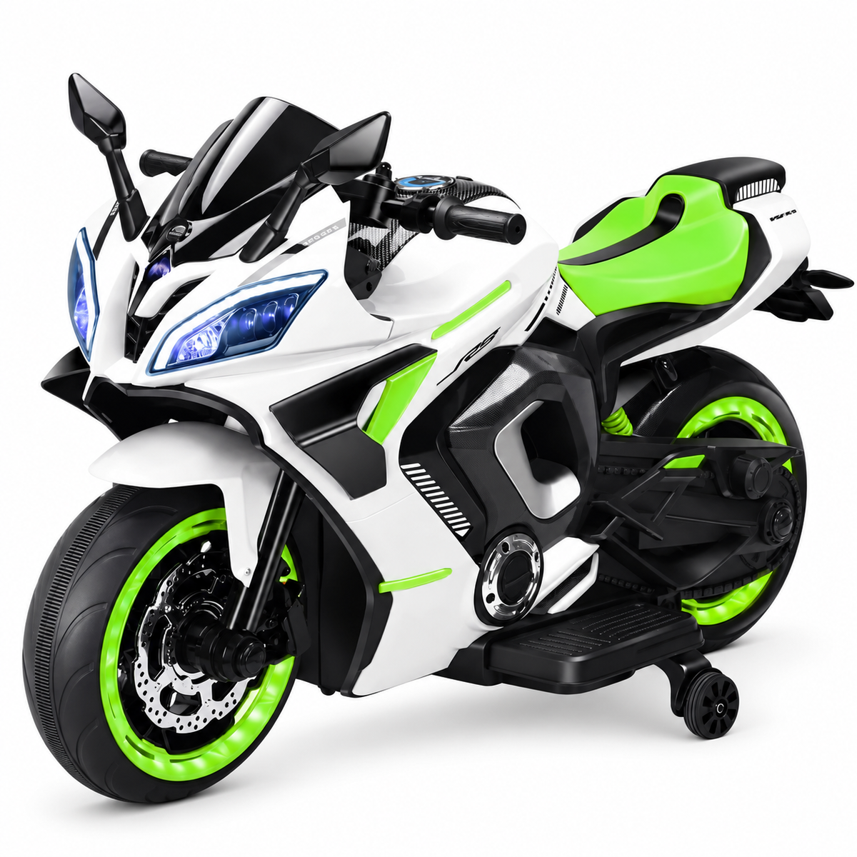 Kids Sporty Electric Ride-On Bike with Training Wheels