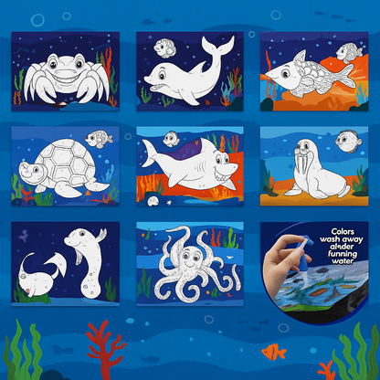 Kids’ 3D Animal Coloring Book with Markers – Includes 8 Animal Scenes & Free 3D Glasses – Screen-Free Learning for Children