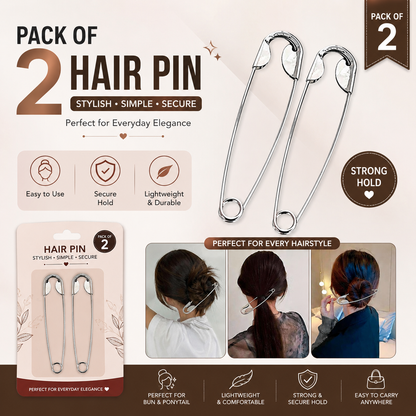 ✨ PinLuxe™ Korean Statement Hair Pin – Secure Bun Holder (Pack of 2)