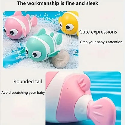 Floating Wind-Up Bath Toys for Kids – Safe Non-Toxic Swimming Fish | Fun Screen-Free Playtime & Stress-Free Bathing | 3+ years (7 Pcs))