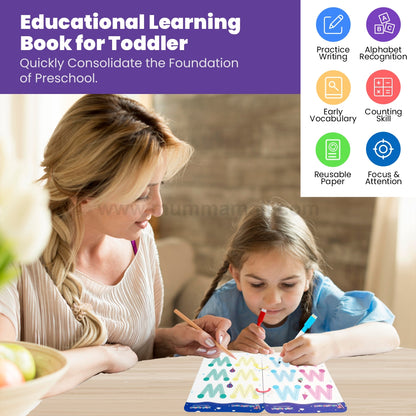 Mumma Mall - Reusable Tracing Book With 68 Pages + FREE Learning 2000+ pages PDF worksheet for kids📚