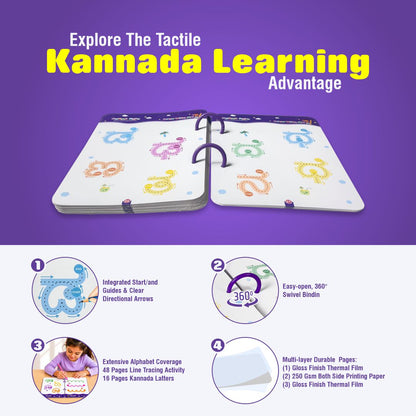 68 Pages Reusable Tracing Line book in Kannada Language to improve HAND WRITING For kids + (FREE Learning 2000+ pages PDF worksheet for kids)