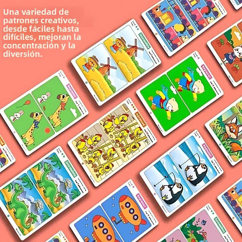 Large Size Spot the Difference Concentration Training Cards for Kids – Observation & Brain Development Activity Game