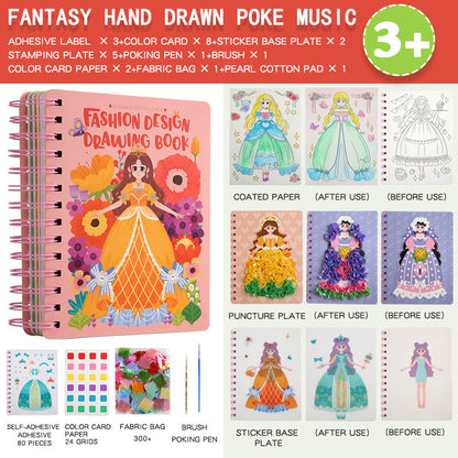 3D Princess Dress Craft Kit – Creative DIY Art Book for Kids | Safe, Mess-Free, and Engaging Screen-Free Activity for Imaginative Learning