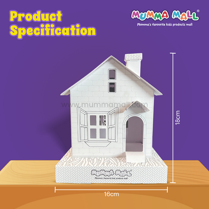 3D DIY Color & Build House Kit – Screen-Free Craft Activity for Kids (Ages 4+)