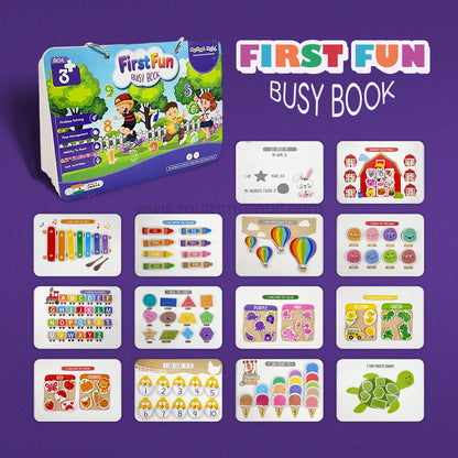 First Fun Busy Book – Screen-Free Educational Activity Book for Kids Age 2–5 | Develop Focus, Problem-Solving & Early Learning Skills